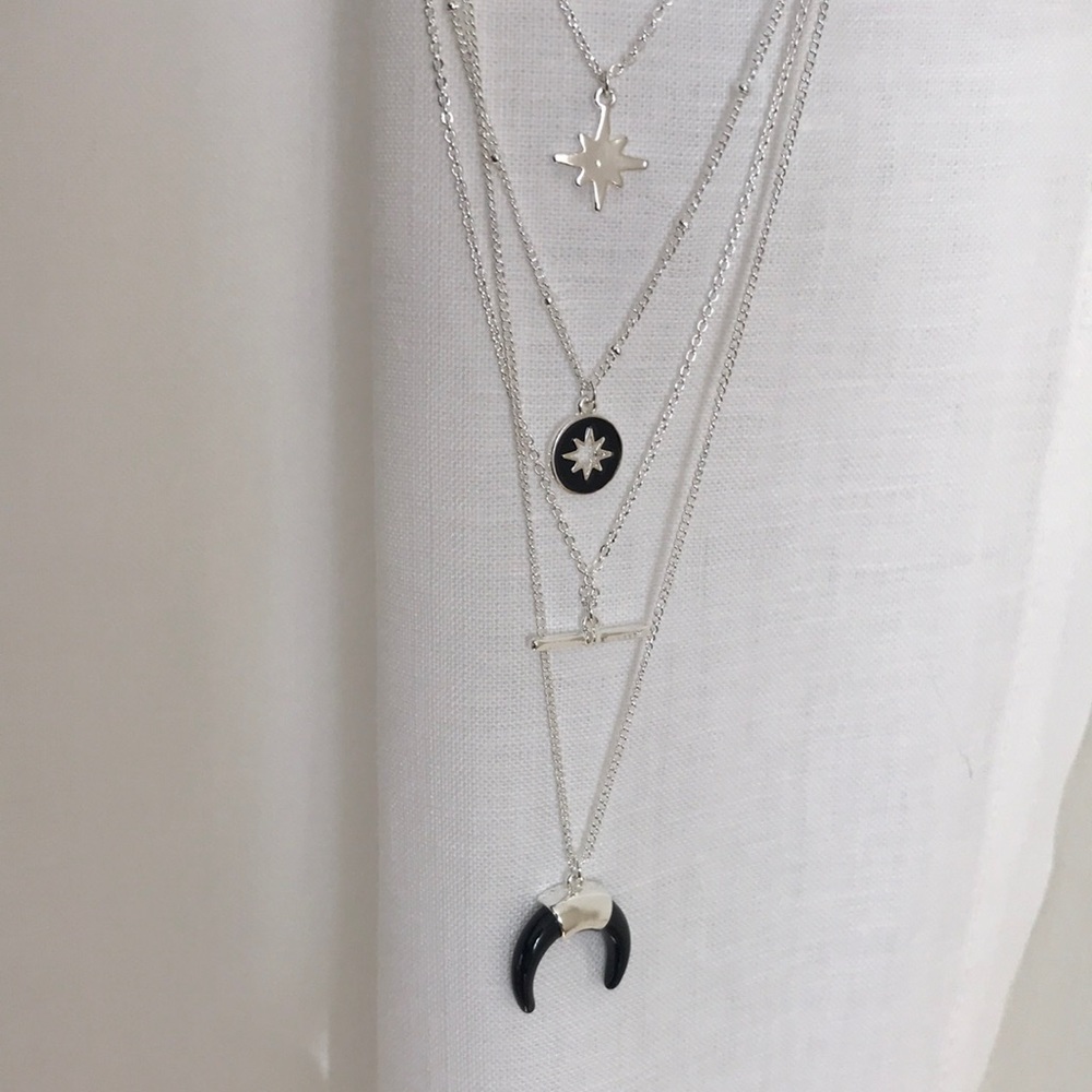 Claire’s Multi Tired Silver Necklace- NWT